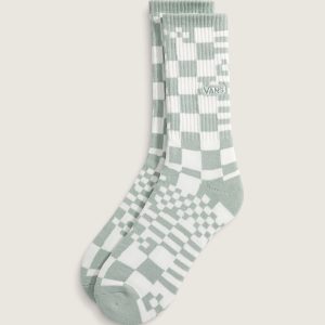 Checkerboard Mash Up Crew Socks