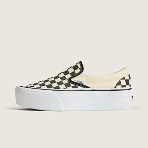 Classic Slip-On Checkerboard Platform Shoe