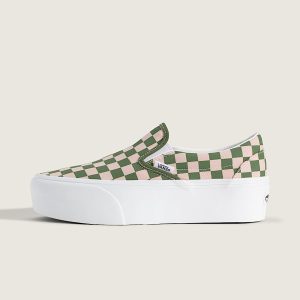 Classic Slip-On Platform Checkerboard Shoe