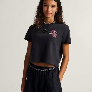 Negative Floral Crop T-Shirt